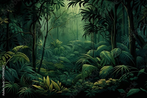 Exotic Jungle Green Gradients  Rainforest Canopy Blend Mirage