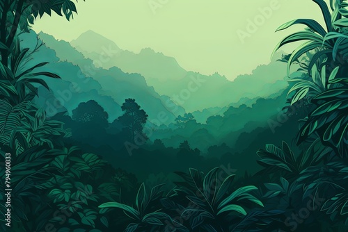 Exotic Jungle Green Gradients - Lush Forest Dreamscape Palette