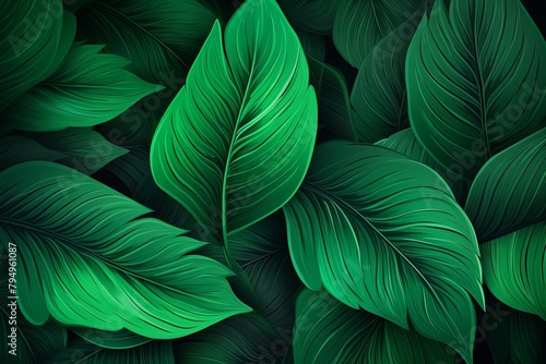 Exotic Jungle Green Gradients: Tropical Leaf Color Blend Essence.