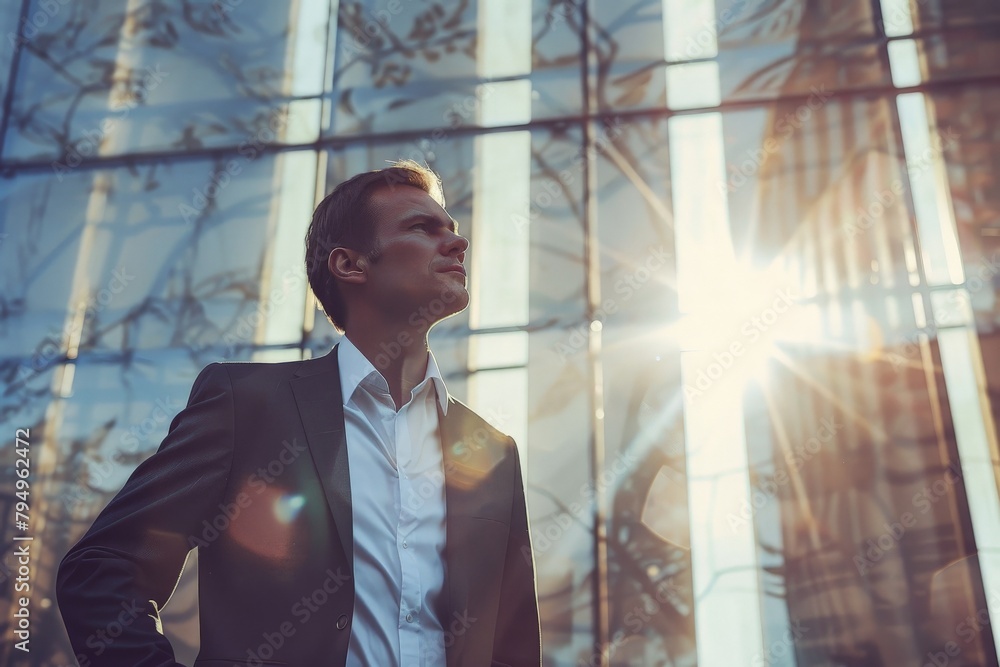 Fototapeta premium business, people and office concept - businessman in suit. Beautiful simple AI generated image in 4K, unique.