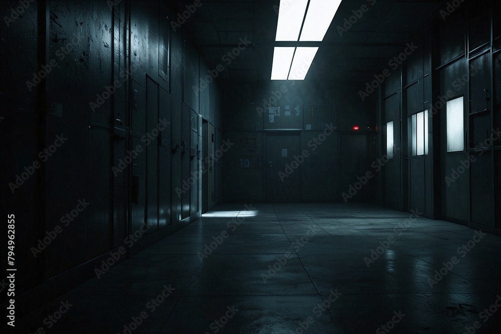 hyper realistic dark cinematic horror room