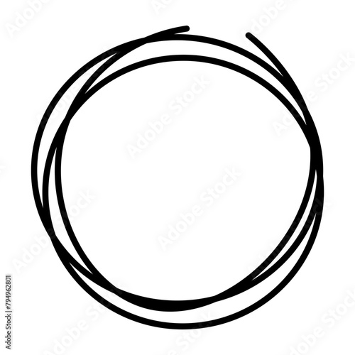 Hand-drawn Circular Sketch Icon.Round Circular Scribble Doodle Icon.Vector 