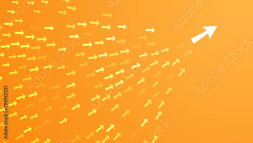 Lead Concept Vector. Follow the Leader. Leadership Arrows Orange Background. Small Arrows Following Big Leader Arrow. Determine Your Direction. Inspire Others by Your Example. Vector Illustration.