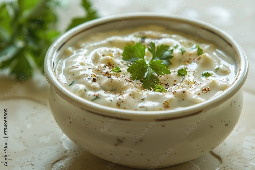 indian sauce baba ganush served in white bowl indian sauce baba ganush served in white bowl
