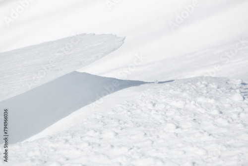 close up detail of textured white detail snowdrift background