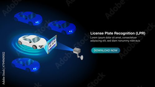 Smart LPR Camera Solutions Landing Page: Automated License Plate Recognition, Car Registration, and Speed Detection. Monitoring, Location Tracking Radar, and Road Traffic Rule Violation Detection