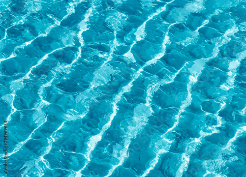Close up of light blue transparent clear calm water