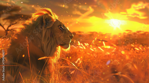 Immerse yourself in the untamed beauty of the African savannah with this striking AI