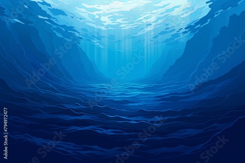 Marine Blue Gradient Shifts: Oceanic Deep Gradient Layers