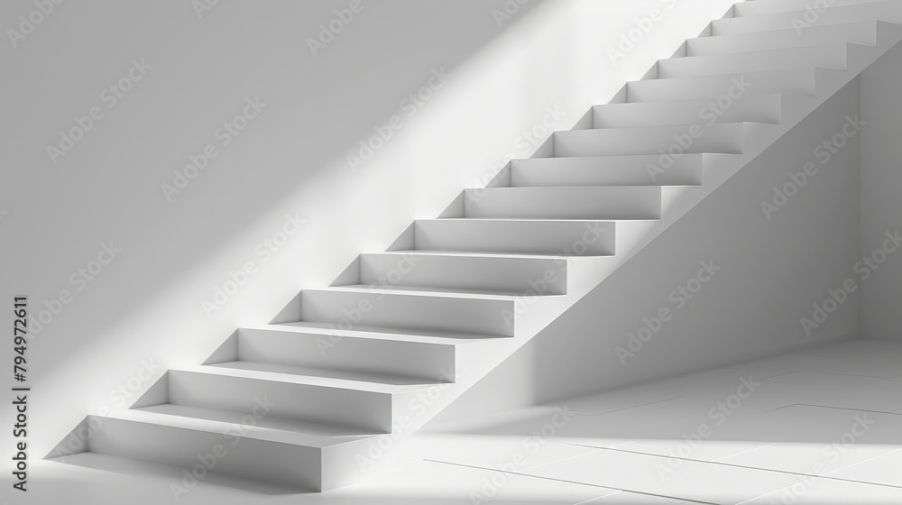 Fototapeta premium Minimalist Aesthetic: Modern Staircase Design