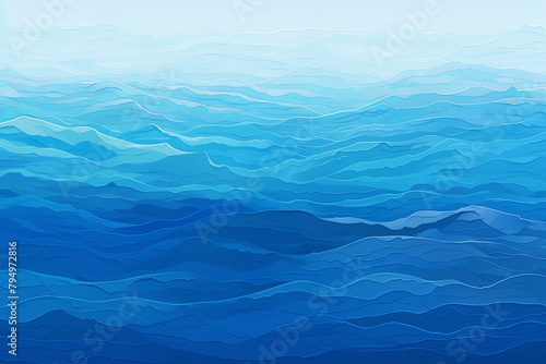 Oceanic Depths Blue Gradients: Serene Hues of the Sea