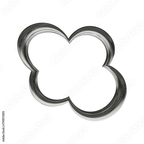 Wallpaper Mural 3d cloud with chrome effect in y2k style isolated on white background. Vector illustration for retro futuristic design Torontodigital.ca