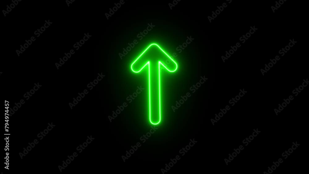Neon direction arrow symbol. Arrow indicate the direction. Arrow moving button to Top Neon direction arrow symbol. Arrow indicate the direction. Arrow moving button to Top