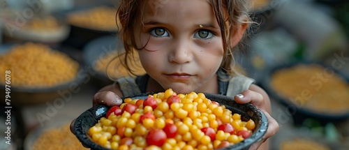 Global hunger is a silent crisis affecting children and adults in poverty. Concept Hunger Crisis, Poverty, Global Impact, Children in Need, Food Insecurity photo