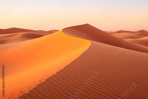 Golden Hour Sahara Sand Dune Gradients and Reflections