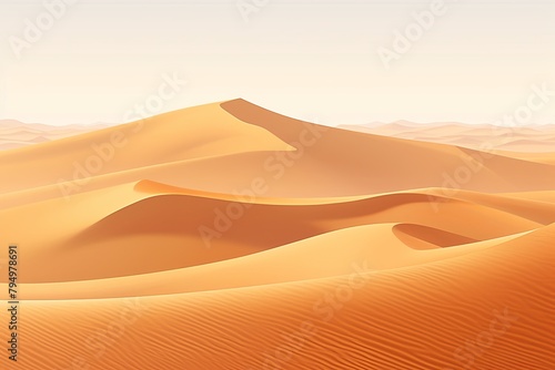 Sahara Sand Dune Gradients: Tranquil Desert Backdrops in Shades of Gold