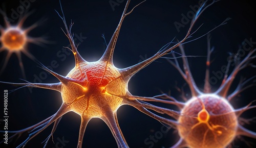 Neurons sending brain activity fairing biology  photo