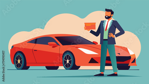 A man buys a fancy new car on a whim seeking a momentary boost in selfesteem and social status.