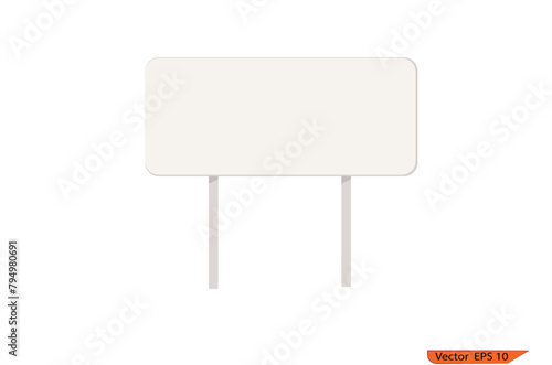 Blank white traffic road sign. Road signs. Billboard flat Set of different perspectives advertising construction, blank template. Mockup, vector illustration.
