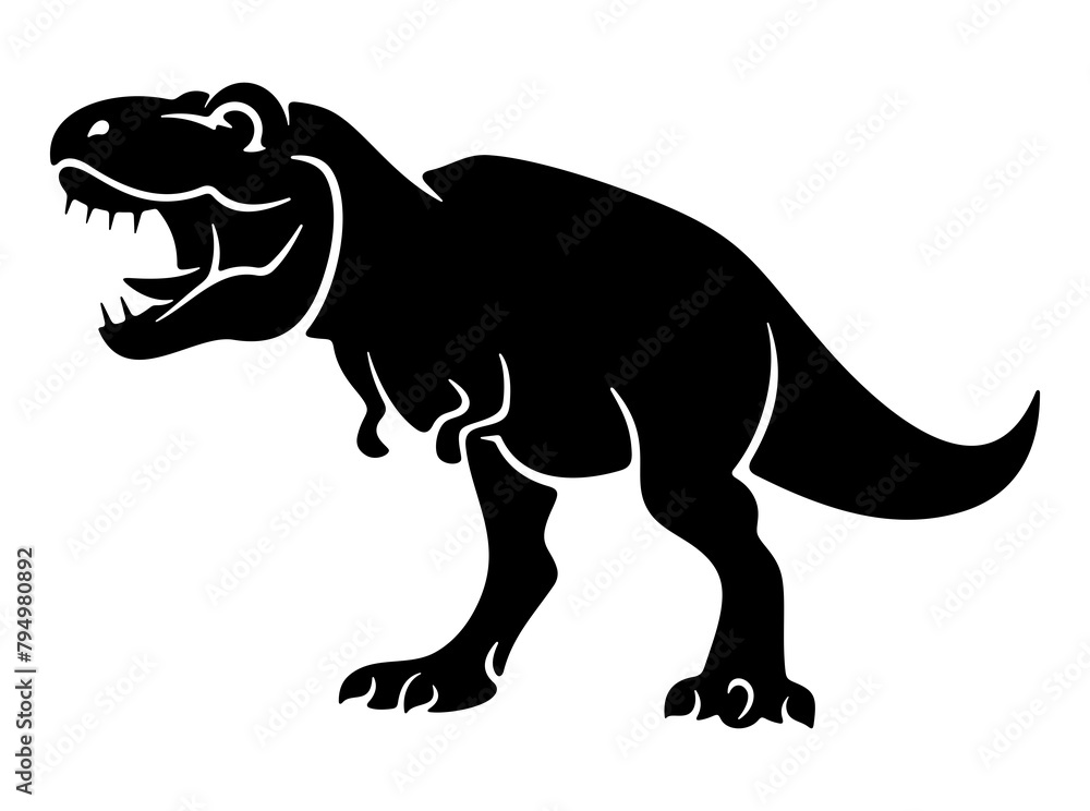 Tyrannosaurus rex and dinosaur, prehistoric animal. Tyrannosauridae, tyrannosaur, animal and nature, illustration