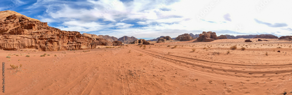 Landscape of Wadi Rum desert in Jordan Landscape of Wadi Rum desert in Jordan