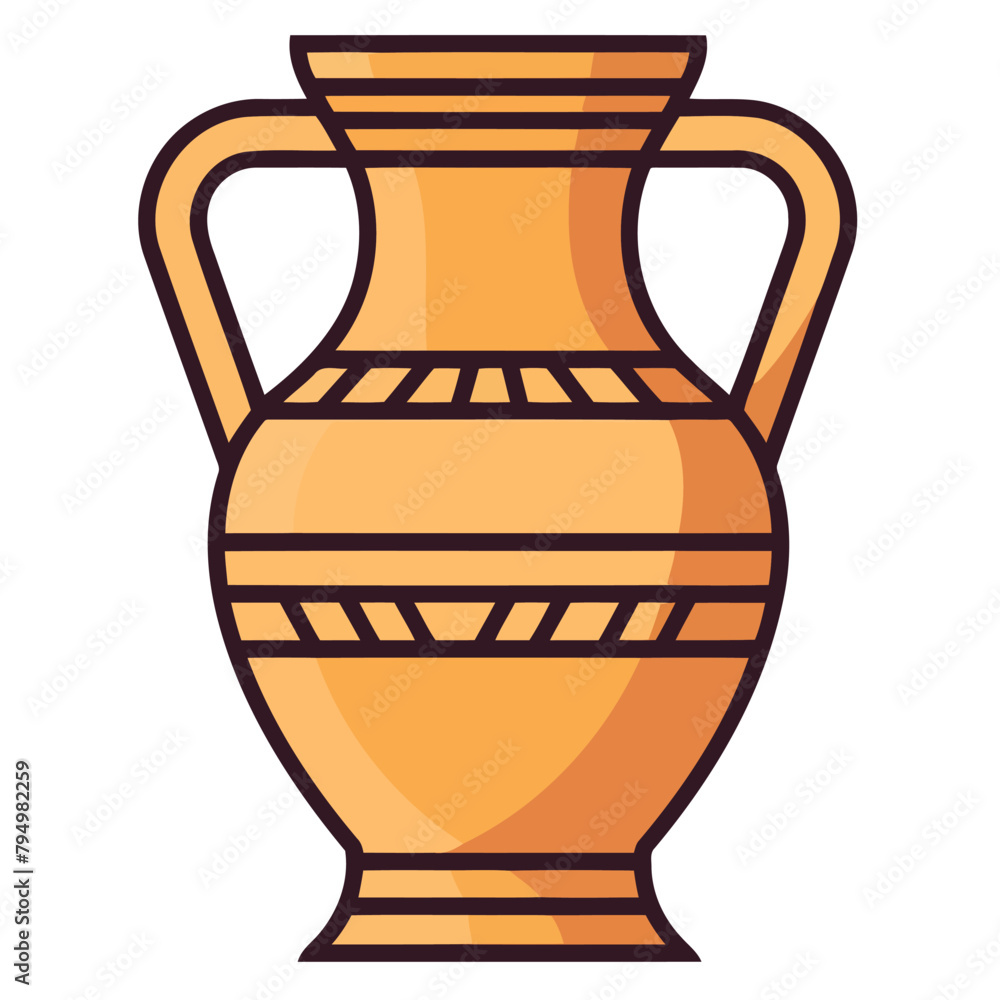 A vector icon depicting an ancient Arab clay vase, ideal for illustrating historical artifacts or cultural heritage themes.