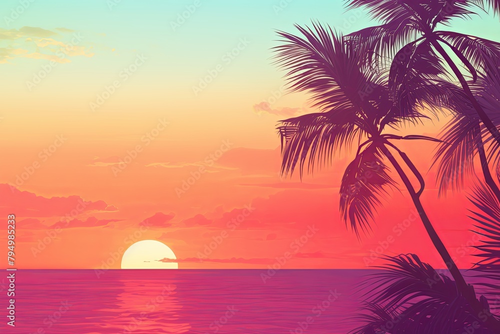 Tropical Sunrise Color Palettes: Warm Ocean Sunrise Gradients Emerge