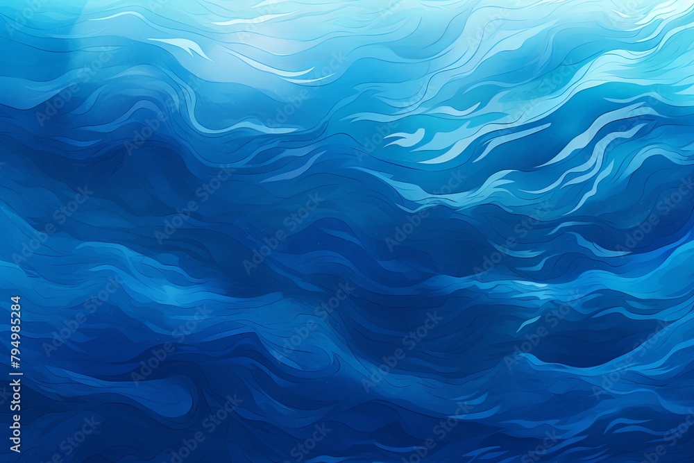 Obraz premium Undersea Blue Gradient Depths: Ocean Wave Gradations Explosion