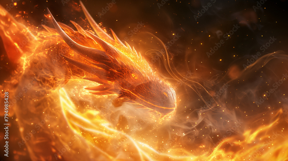 fire dragon for fantasy story