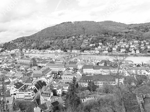Street view of old village Heidelberg in Germany