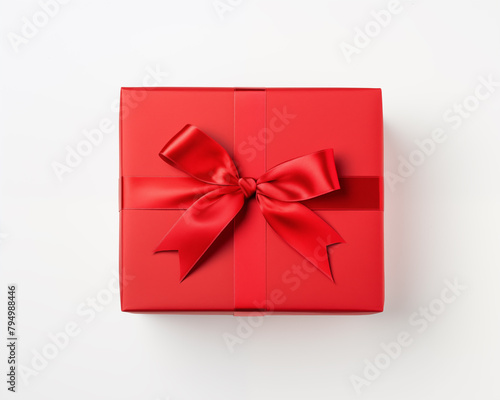 Christmas card template. Happy New year backdrop. Beautiful gift box in hands..