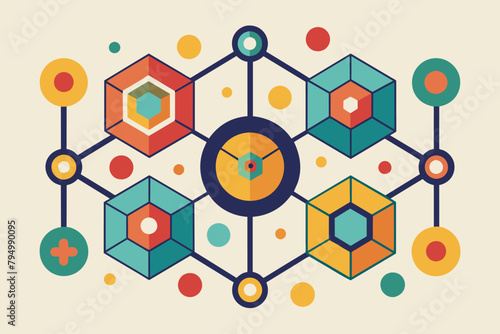 A series of interconnected shapes suggesting interconnectedness