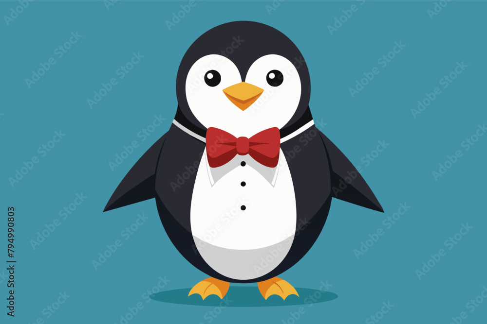 A stylish penguin in a tuxedo and bow tie A stylish penguin in a tuxedo and bow tie