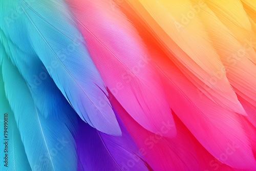 Vibrant Parrot Feather Gradients: Bright Tropical Delights photo