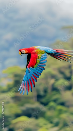 colorful parrot in the sky
