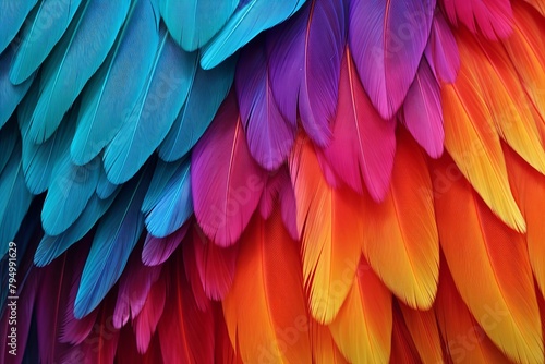 Exotic Bird Color Blend: Vibrant Parrot Feather Gradients