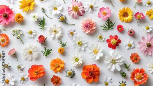 Assorted Colored Flowers on White Surface