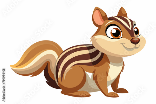 Cute Chipmunk Chattering gradient illustration in white background