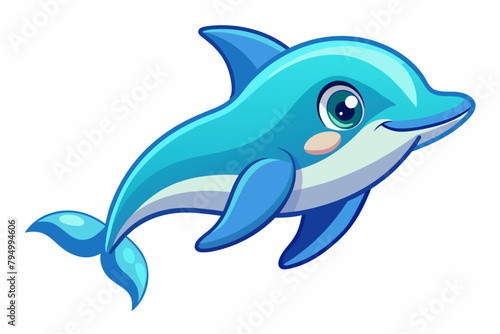 Cute Dolphin Energetic gradient illustration in white background
