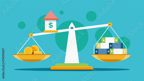 An animation of a scale tipping from heavy debt on one side to a pile of money on the other symbolizing the transformation of debt into wealth.