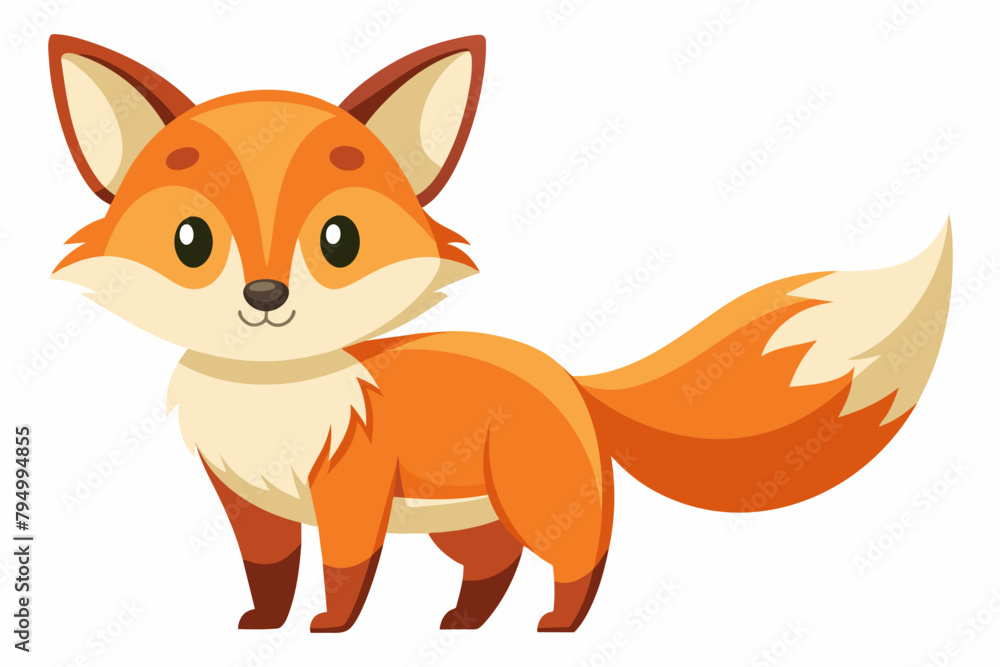 Cute Fox Sly gradient illustration in white background Cute Fox Sly gradient illustration in white background