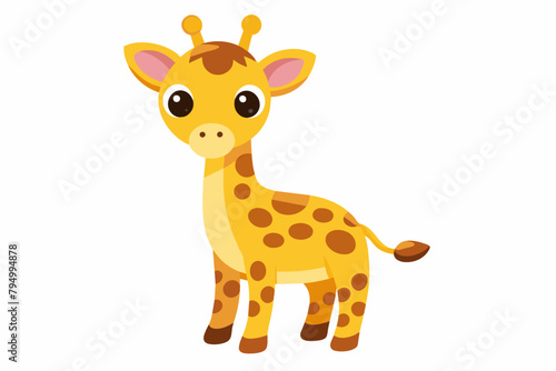 Cute Giraffe Graceful gradient illustration in white background