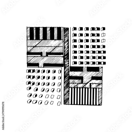 Architecture line background. Building construction sketch vector abstract. Modern city 3d project. Technology geometric grid. Wire blueprint house. Digital architect innovation wireframe.
