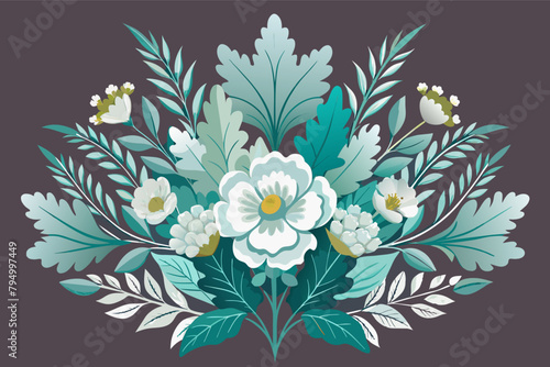 Elegant dusty miller leaves framing a floral arrangement