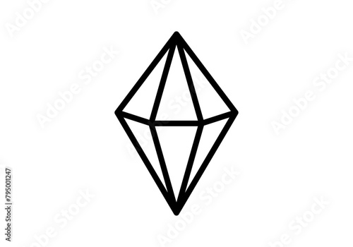Icono negro de diamante en fondo blanco..