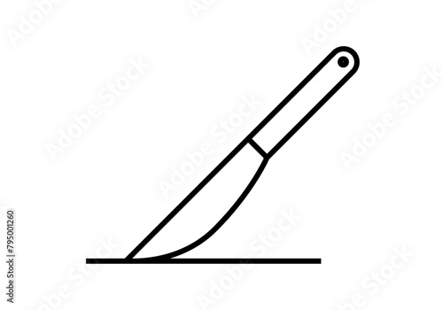 Icono negro de cuchillo de cocina en fondo blanco.