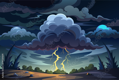 Storm clouds gathering ominously in a darkened sky