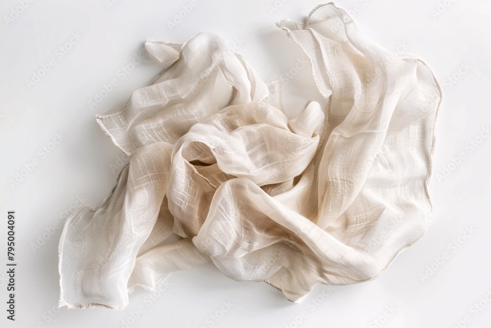 a white cloth on a white surface