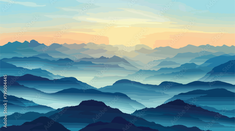 Seamless Pattern of landscape sunrise