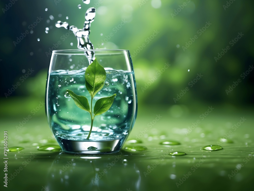 Water Conservation Concept: Illustrating the Key to Wealth in Green Finance - Photo Real Wallpaper Water Conservation Concept: Illustrating the Key to Wealth in Green Finance - Photo Real Wallpaper